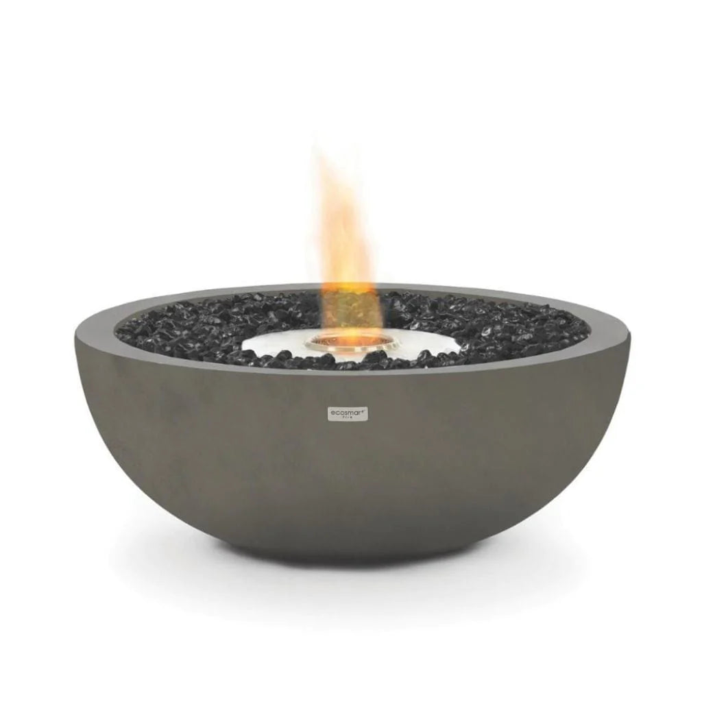 EcoSmart Fire Mix 600 Bioethanol Freestanding Round Concrete Fire Pit Bowl Natural