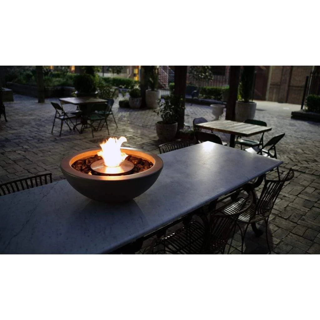 EcoSmart Fire Mix 600 Bioethanol Freestanding Round Concrete Fire Pit Bowl Installed (Lifestyle View) 2