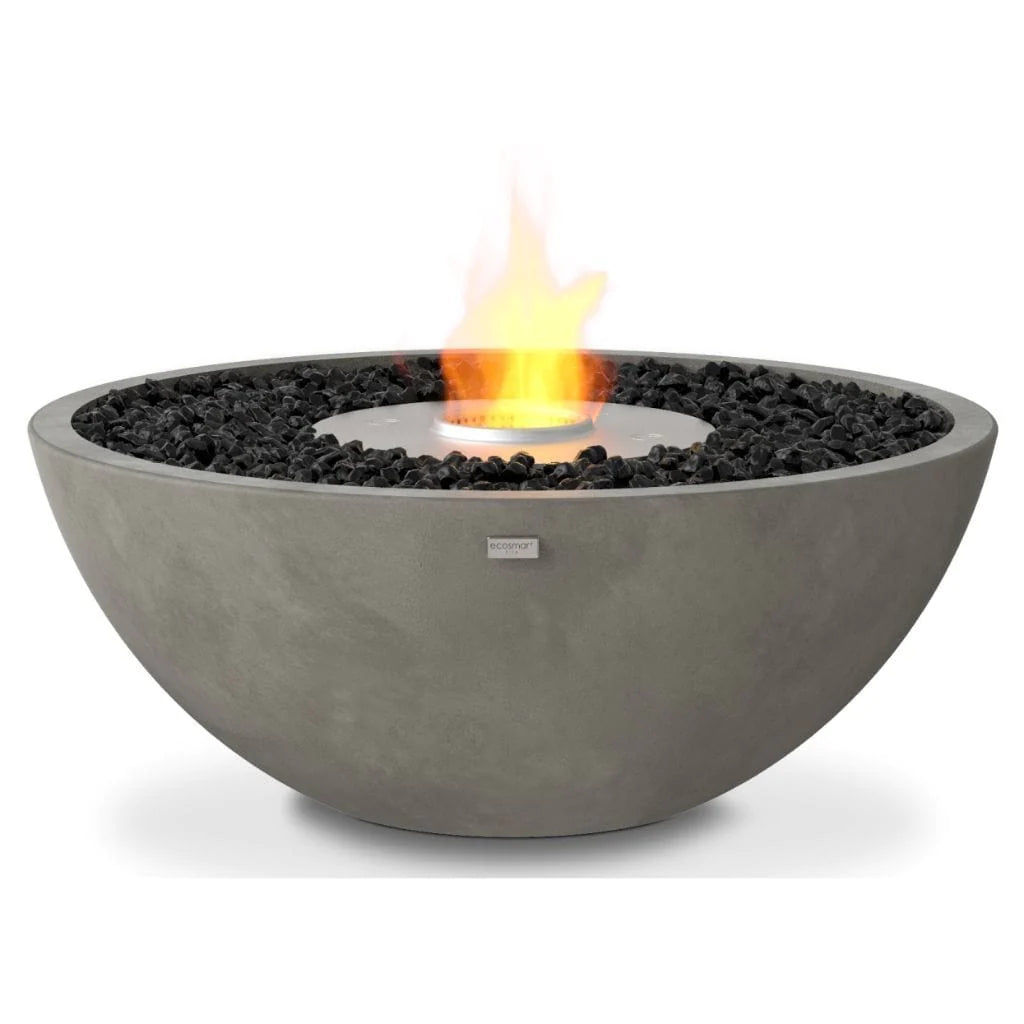 EcoSmart Fire Mix 850 Bioethanol Freestanding Round Concrete Fire Pit Bowl Natural