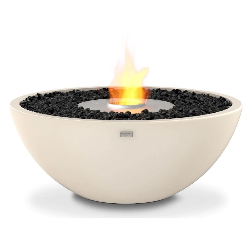 EcoSmart Fire Mix 850 Bioethanol Freestanding Round Concrete Fire Pit Bowl Bone