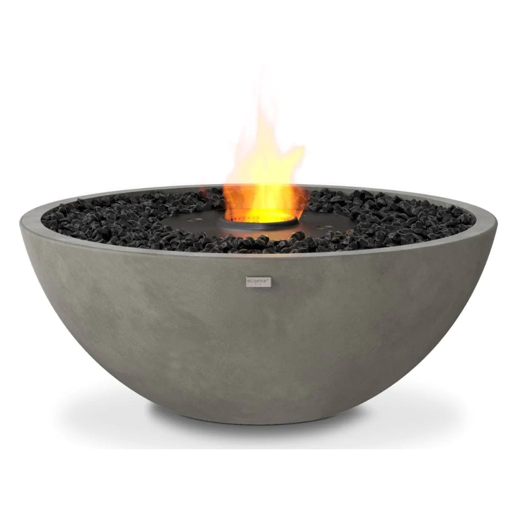 EcoSmart Fire Mix 850 Bioethanol Freestanding Round Concrete Fire Pit Bowl Natural - Black Burner