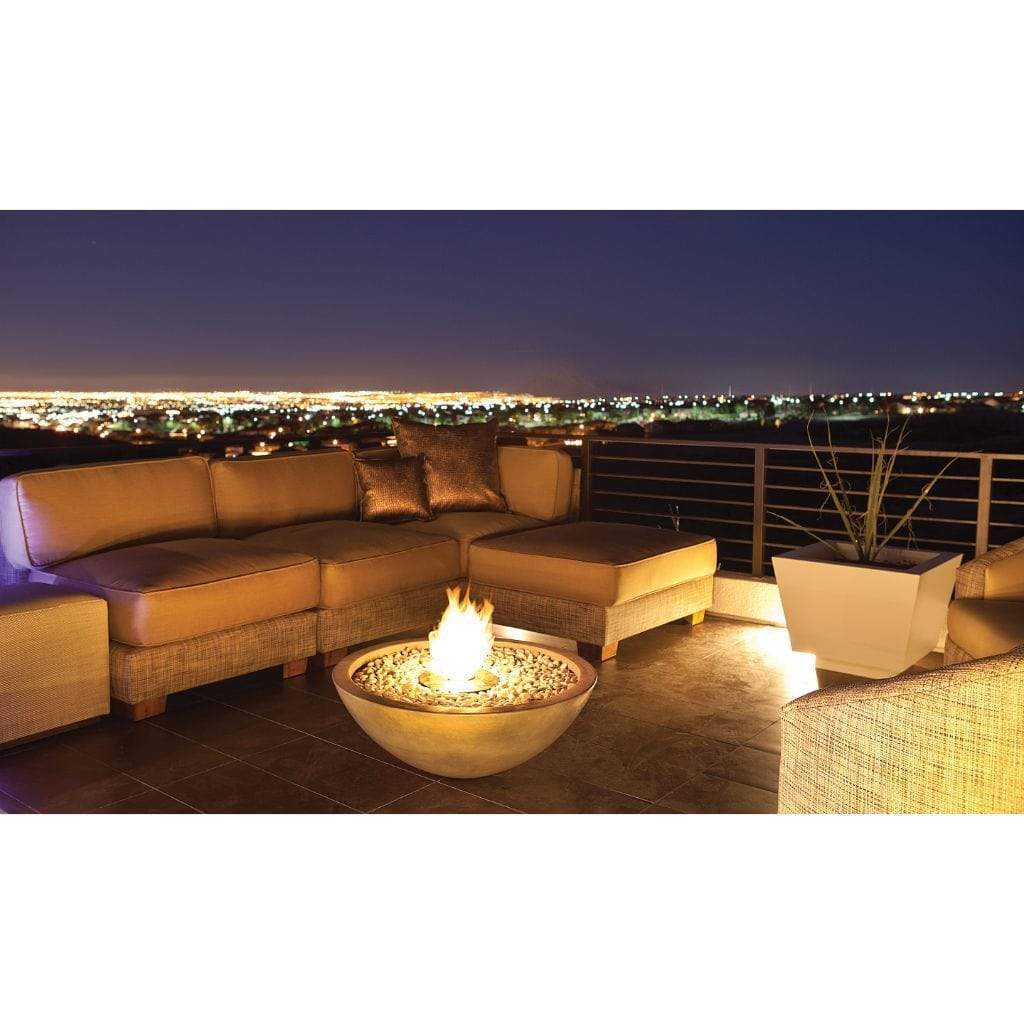 EcoSmart Fire Mix 850 Bioethanol Freestanding Round Concrete Fire Pit Bowl Installed (Lifestyle View) 3