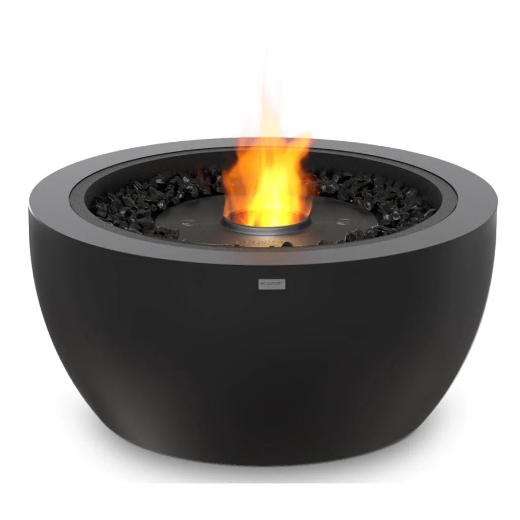 EcoSmart Fire Pod 30 Freestanding Round Concrete Fire Pit Bowl Graphite - Black Burner