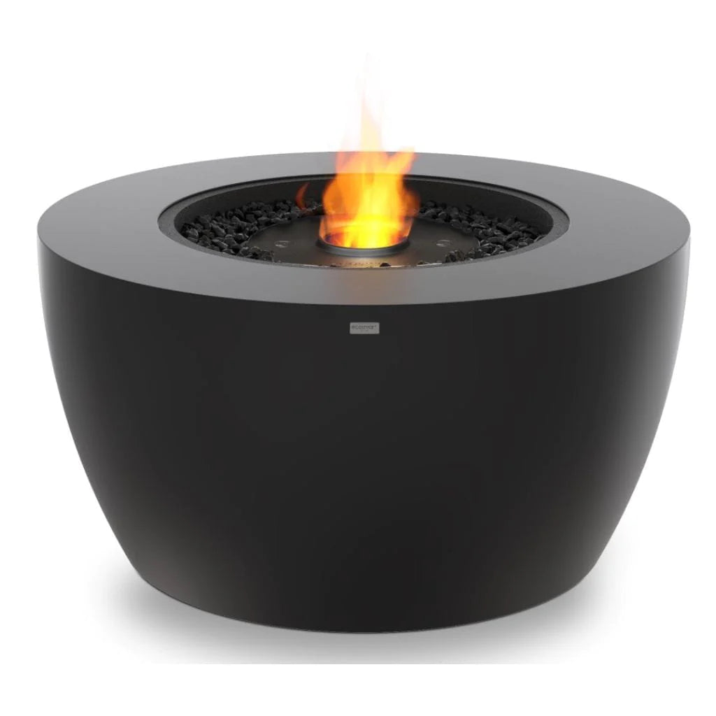 EcoSmart Fire Pod 40 Freestanding Round Concrete Fire Pit Bowl Graphite - Black Burner
