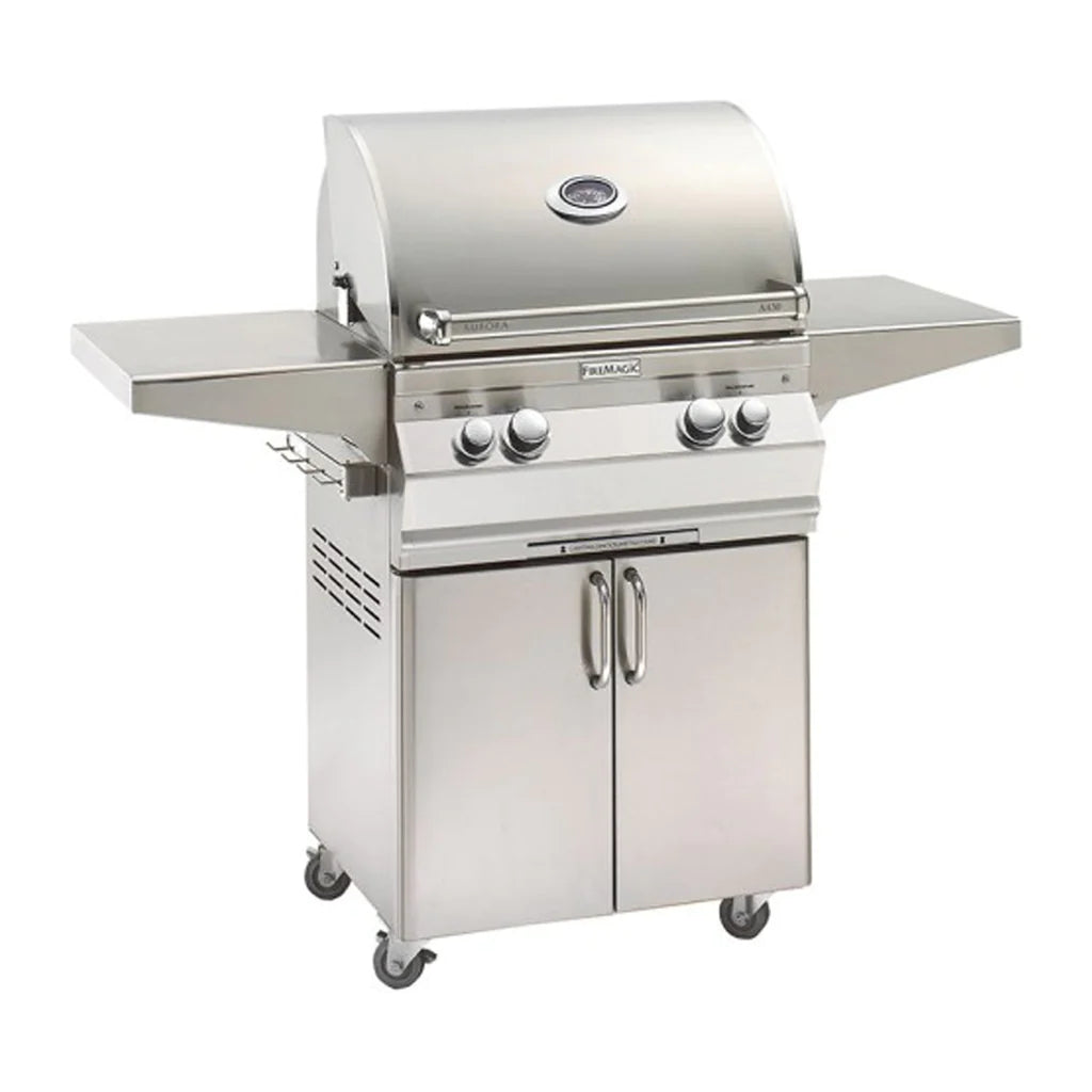 Fire Magic Aurora 24 Inch 2 Burner Freestanding Gas Grill with Analog Thermometer