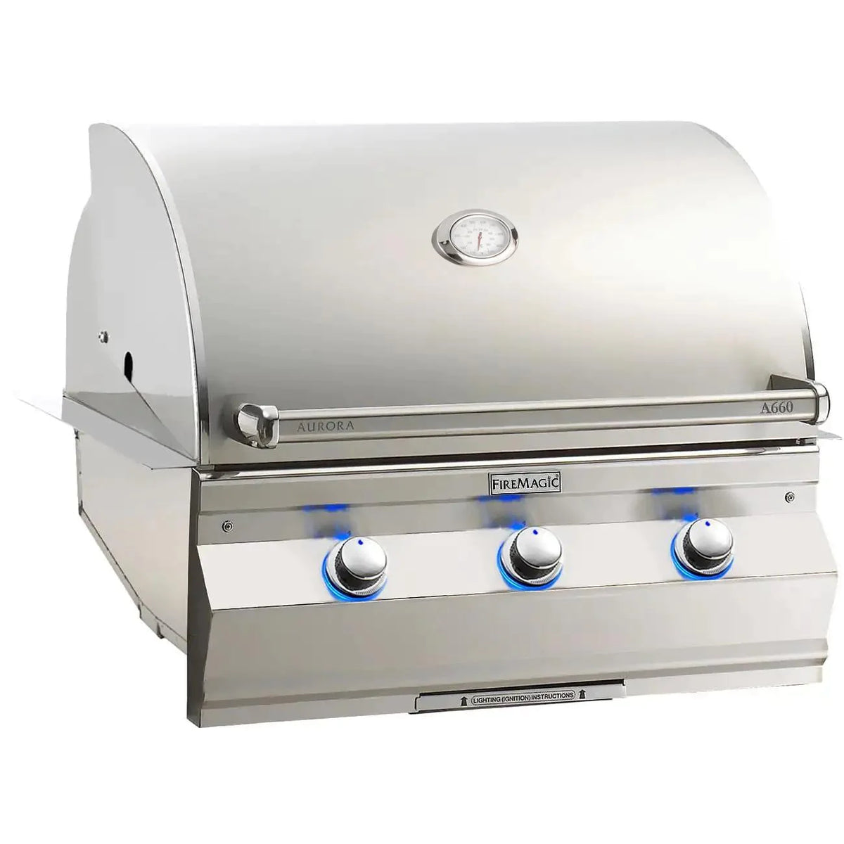 Fire Magic Aurora A660I 30 Inch 3 Burner Built-In Gas Grill with Analog Thermometer