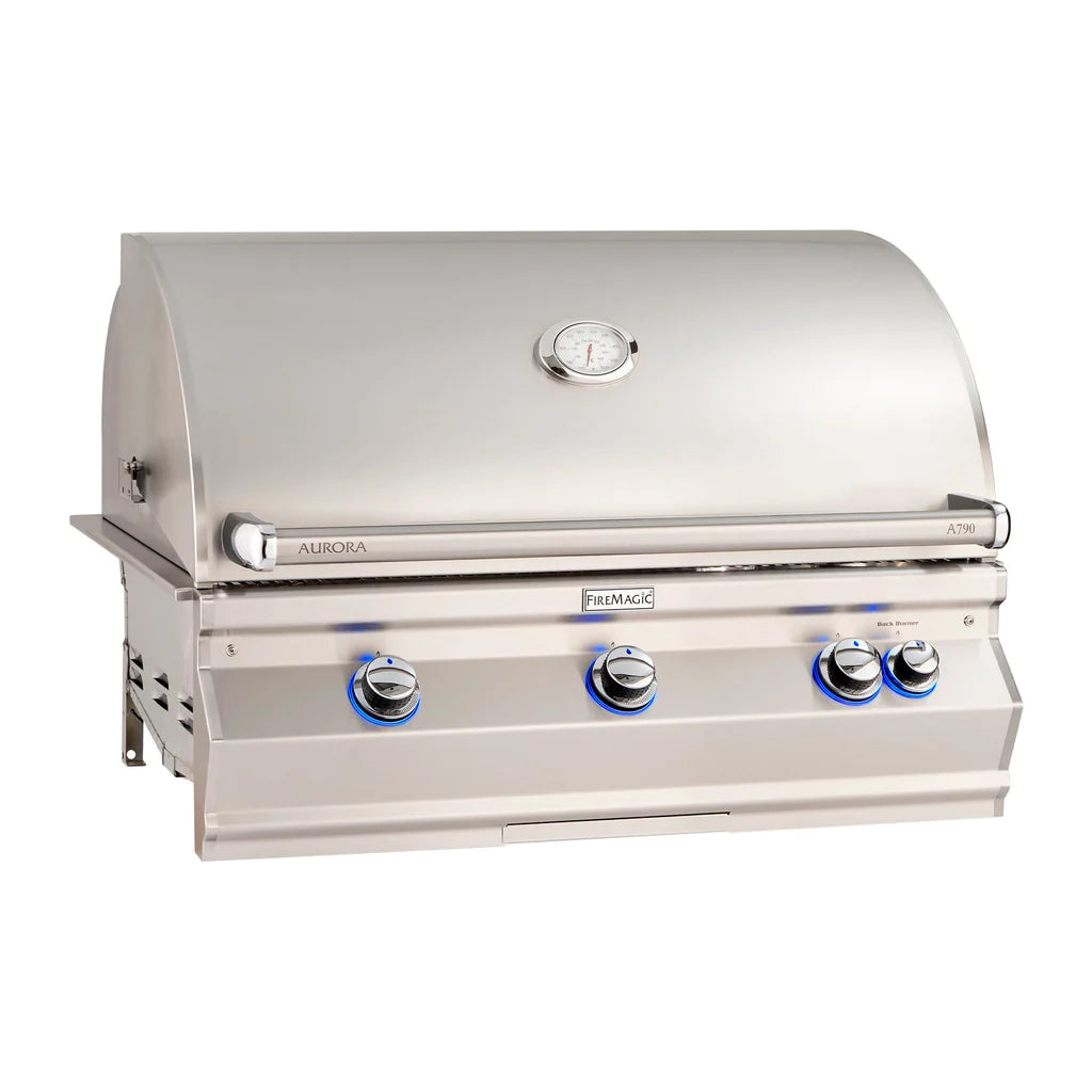 Fire Magic Aurora A790i 36 Inch 3 Burner Built-In Gas Grill with Analog Thermometer