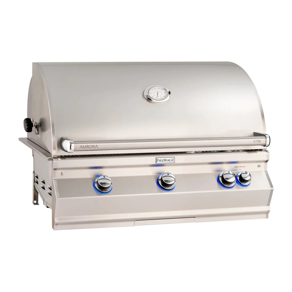 Fire Magic Aurora A790i 36 Inch 3 Burner Built-In Gas Grill with Analog Thermometer