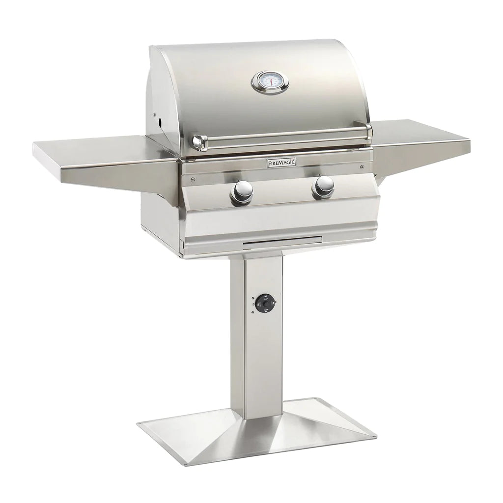Fire Magic Choice 24 Inch 2 Burner Freestanding Post Mounted Gas Grill with Analog Thermometer