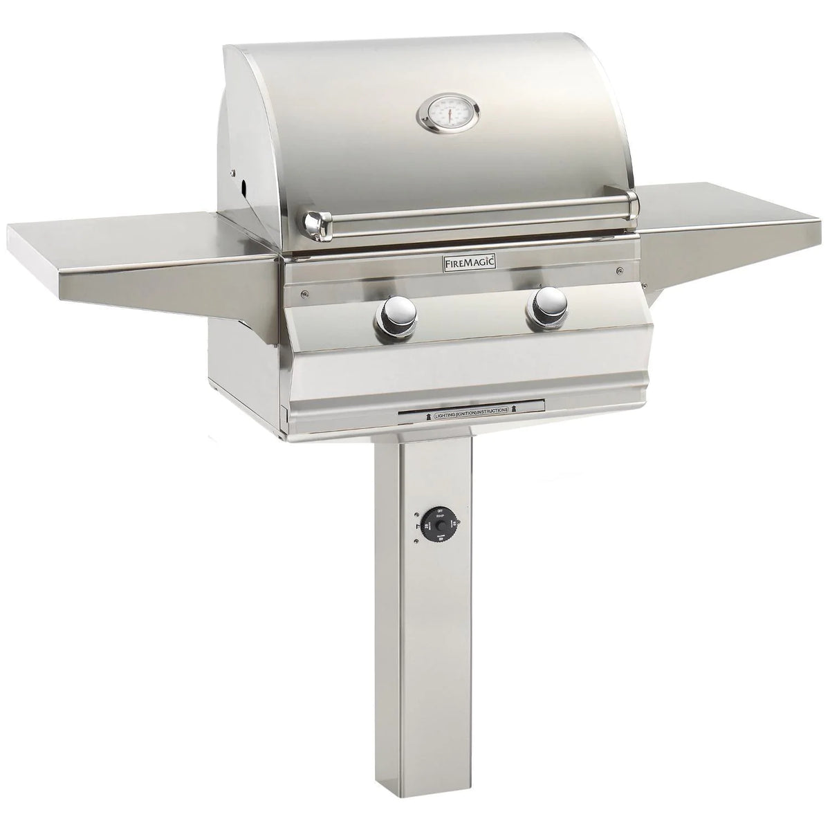 Fire Magic Choice 24 Inch 2 Burner Freestanding Post Mounted Gas Grill with Analog Thermometer