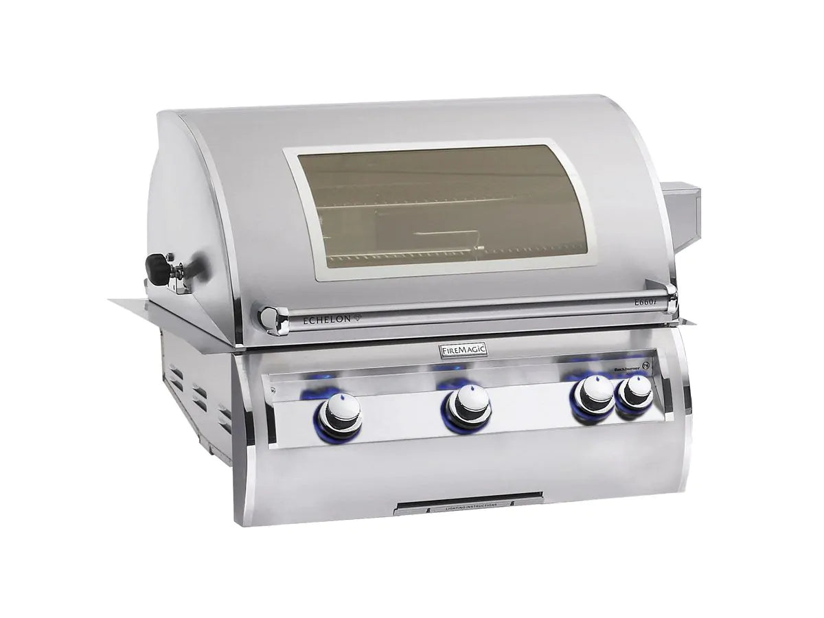 Fire Magic Echelon Diamond 30 Inch 3 Burner Built-In Gas Grill with Rotisserie and Analog Thermometer