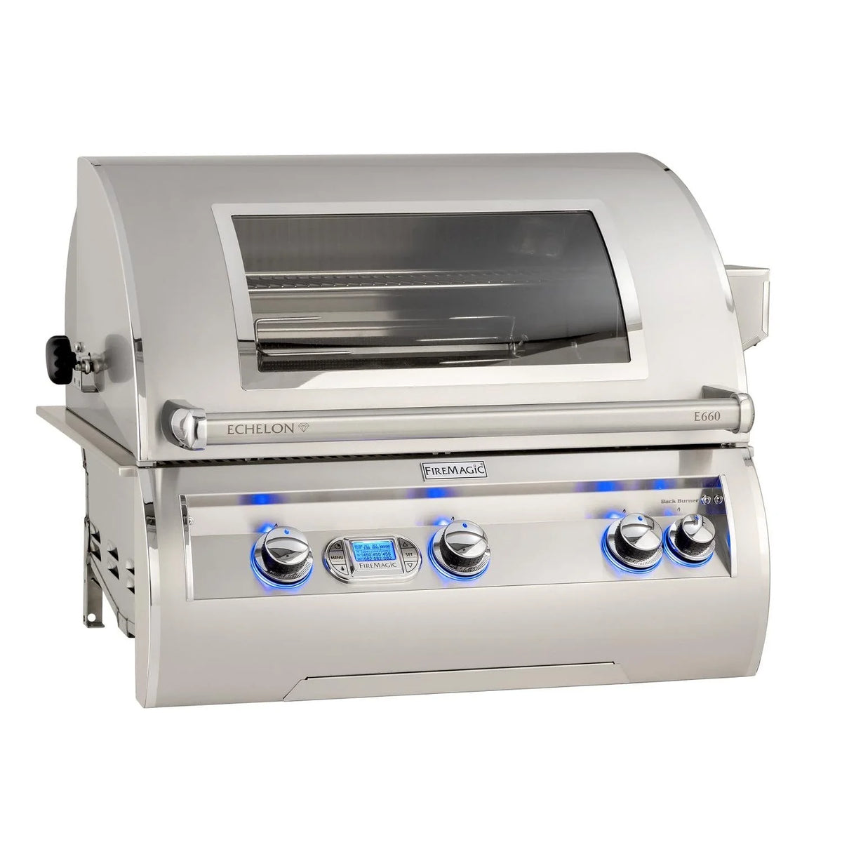 Fire Magic Echelon Diamond 30 Inch 3 Burner Built-In Gas Grill with Rotisserie and Digital Thermometer