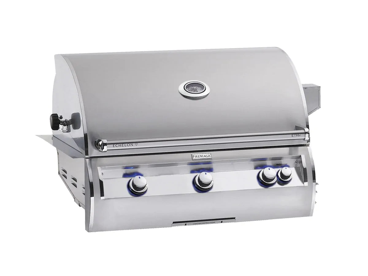 Fire Magic Echelon Diamond 36 Inch 3 Burner Built-In Gas Grill with Rotisserie and Analog Thermometer