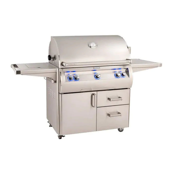 Fire Magic Echelon Diamond 36 Inch 3 Burner Freestanding Gas Grill with Rotisserie and Analog Thermometer