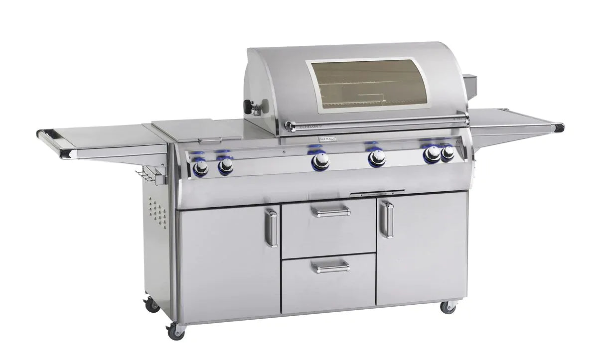Fire Magic Echelon Diamond 36 Inch 3 Burner Freestanding Gas Grill with Rotisserie and Analog Thermometer