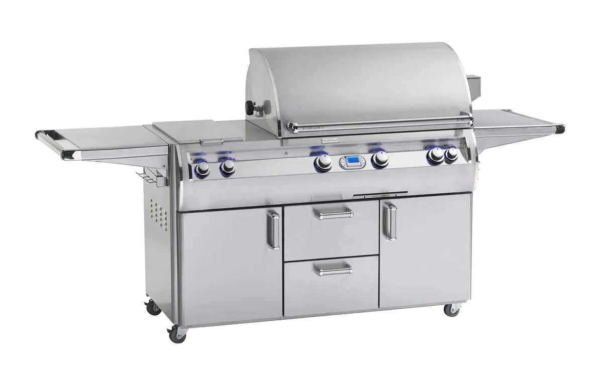 Fire Magic Echelon Diamond 36 Inch 3 Burner Freestanding Gas Grill with Rotisserie and Digital Thermometer