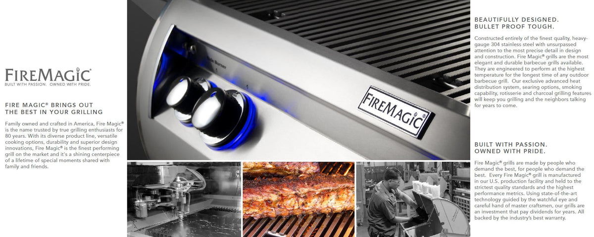 Fire Magic Echelon Diamond 48 Inch 4 Burner Built-In Gas Grill with Rotisserie and Digital Thermometer