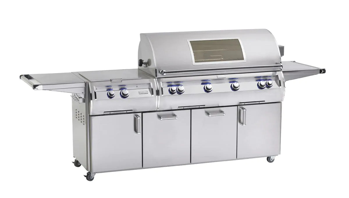 Fire Magic Echelon Diamond 48 Inch 4 Burner Freestanding Gas Grill with Rotisserie and Analog Thermometer