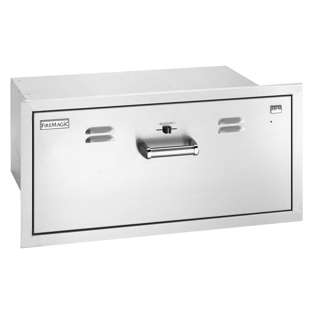 Fire Magic Premium Flush 30 Inch Built-In 110V Electric Stainless Steel Warming Drawer