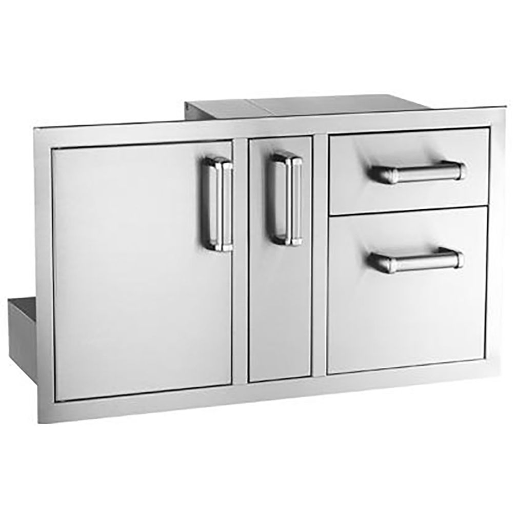 Fire Magic Premium Flush 36 Inch Access Door with Platter Storage and Double Drawer
