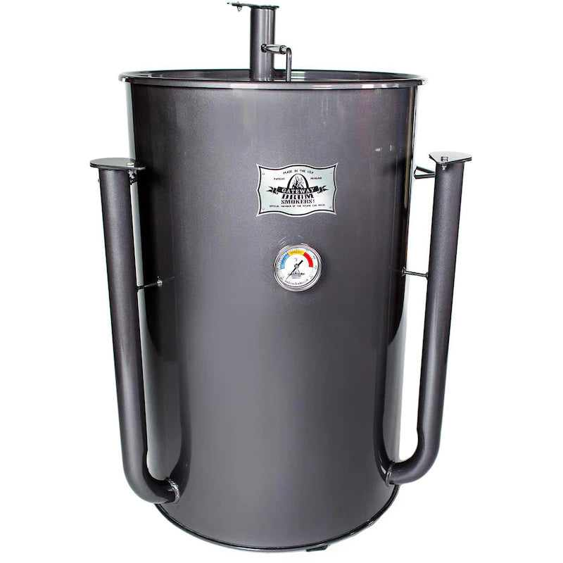 Gateway Drum Smokers Sizzle 55 Gallon Charcoal Smoker Charcoal Gray