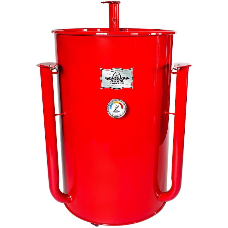 Gateway Drum Smokers Sizzle 55 Gallon Charcoal Smoker Red