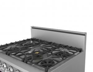 Hestan 10 Inch Low Backguard for 48 Inch Range and Rangetops Angled View