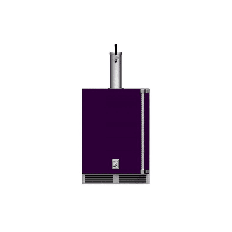Hestan 24-Inch Outdoor Rated Single Faucet Beer Dispenser Lef Hinge Front View Purple