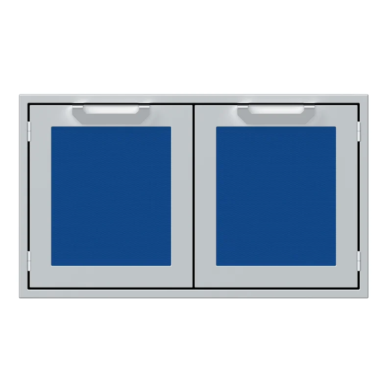 Hestan 36-Inch Double Sealed Pantry Storage Doors Front View Blue