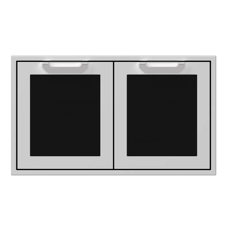 Hestan 36-Inch Double Storage Doors Front View Black