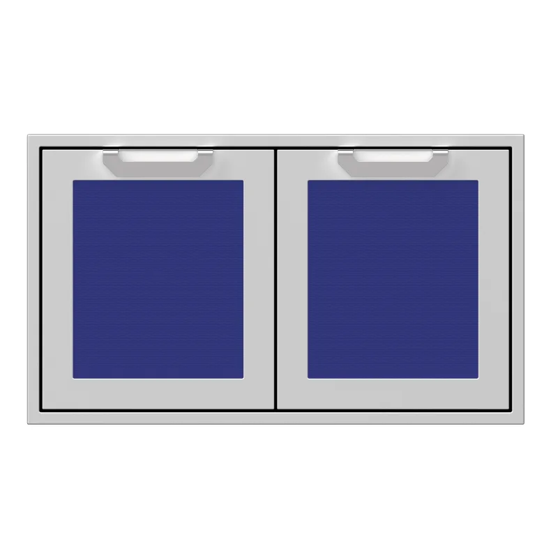 Hestan 36-Inch Double Storage Doors Front View Blue