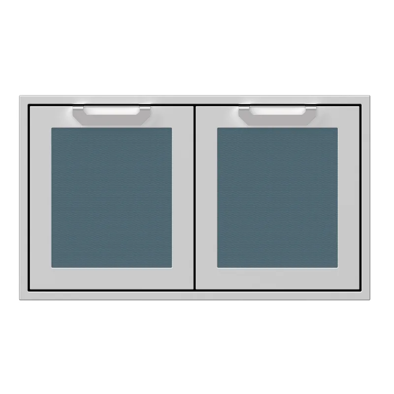 Hestan 36-Inch Double Storage Doors Front View Dark Gray