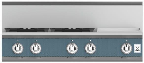 Hestan 36 Inch 4 Burner with Griddle Rangetop Front View GG
