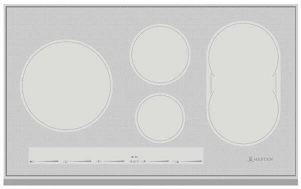 Hestan 36 Inch Electric Induction Cooktop Shown in Metallic Silver