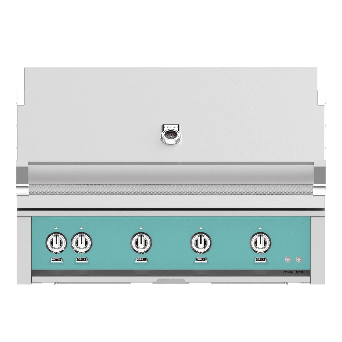 Hestan 42-Inch Built-In Gas Grill with All Infrared Burners and Rotisserie in torquoise  color