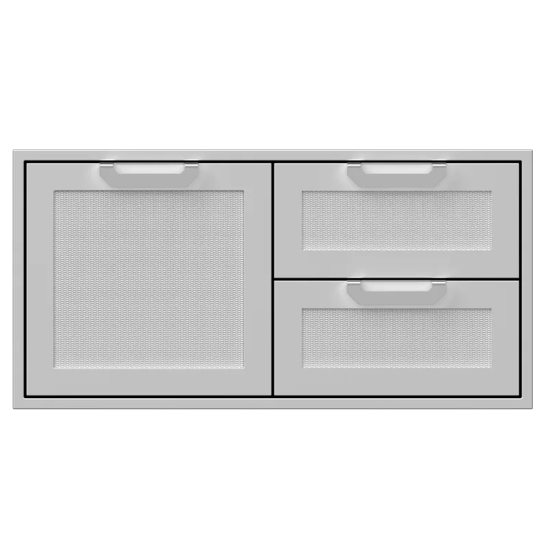 Hestan 42-Inch Double Drawer and Storage Door Combination Front View