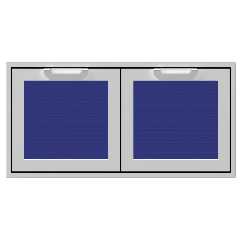 Hestan 42-Inch Double Storage Doors Front View Blue