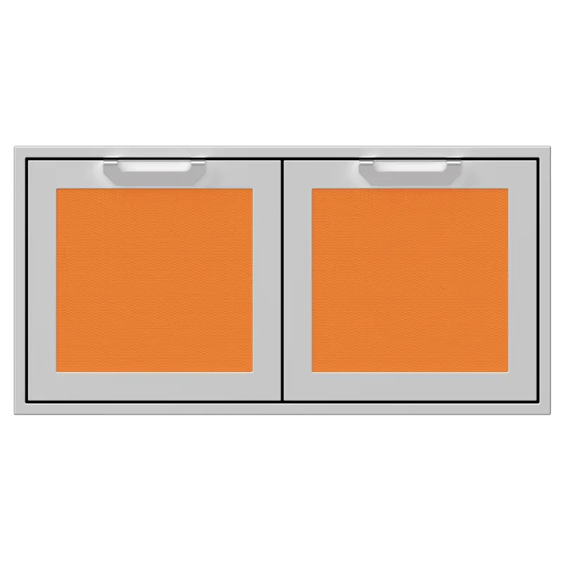 Hestan 42-Inch Double Storage Doors Front View Orange