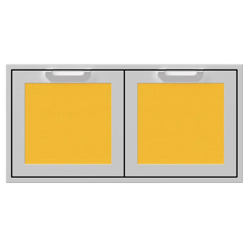 Hestan 42-Inch Double Storage Doors Front View Yellow