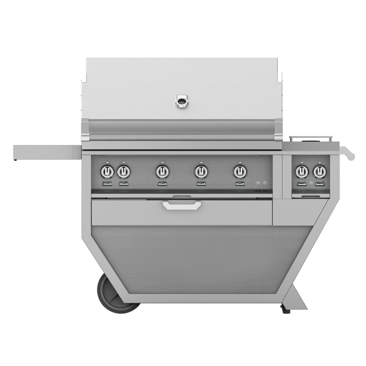 Hestan Deluxe 42-Inch Freestanding Natural Gas Grill W/ All Infrared Burners, Rotisserie &amp; Double Side Burner - Steeletto - GSBR42CX2-NG-SS