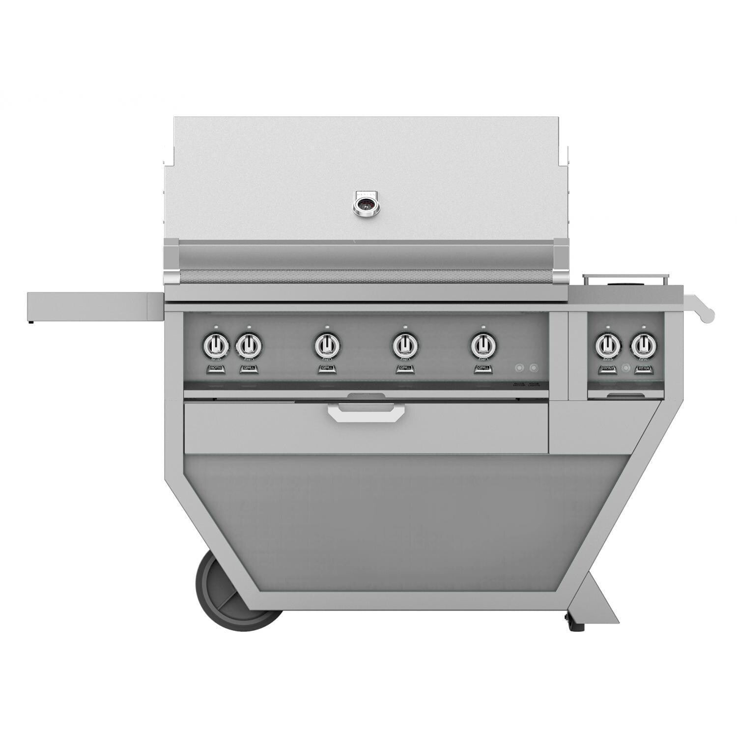 Hestan Deluxe 42-Inch Freestanding Natural Gas Grill W/ All Infrared Burners, Rotisserie & Double Side Burner - Steeletto - GSBR42CX2-NG-SS