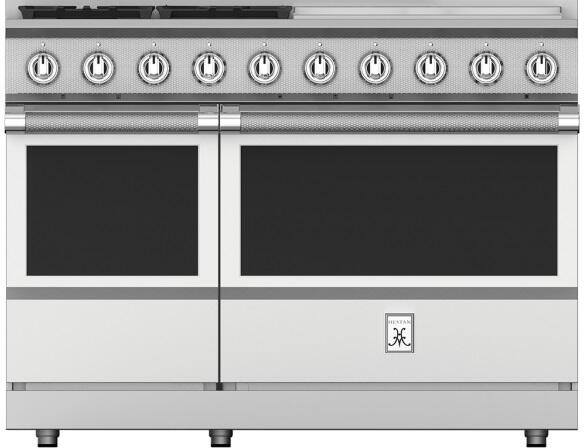 Hestan 48 Inch 4 Burner with 24 Inch Griddle All Gas Double Oven Range WH
