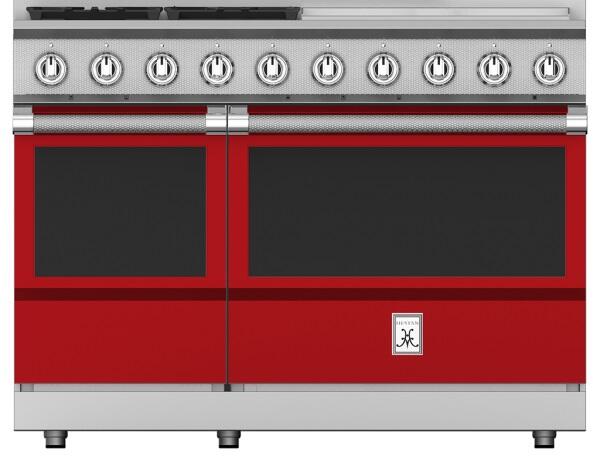 Hestan 48 Inch 4 Burner with 24 Inch Griddle All Gas Double Oven Range RD