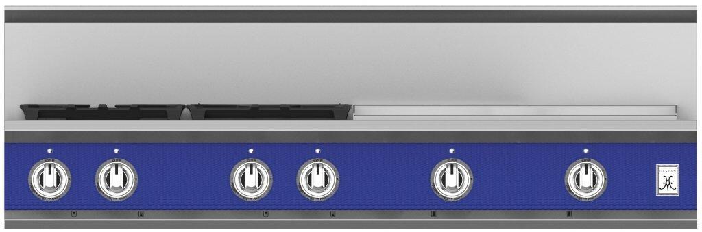 Hestan 48 Inch 4 Burner with 24 Inch Griddle Rangetop Front View BU