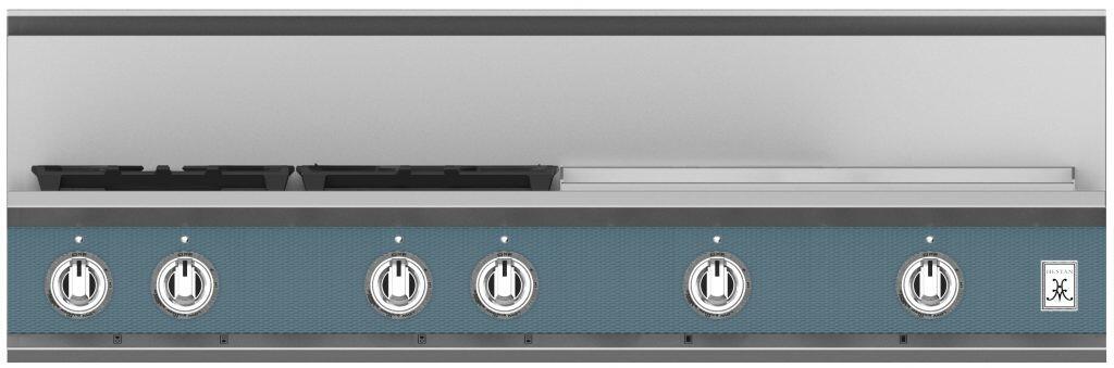 Hestan 48 Inch 4 Burner with 24 Inch Griddle Rangetop Front View GG