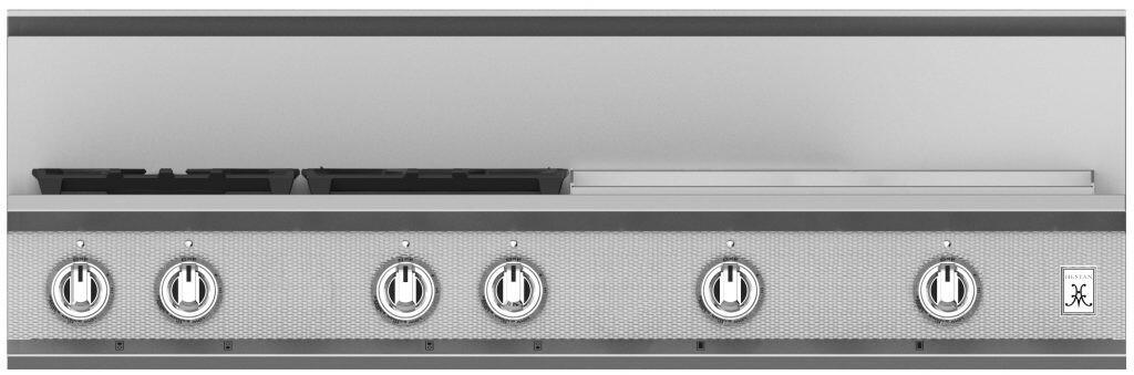 Hestan 48 Inch 4 Burner with 24 Inch Griddle Rangetop Front View