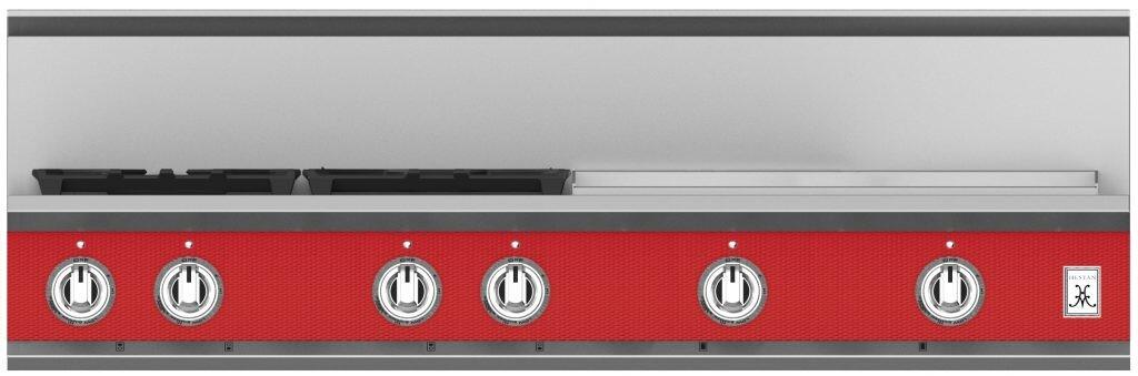Hestan 48 Inch 4 Burner with 24 Inch Griddle Rangetop Front View RD