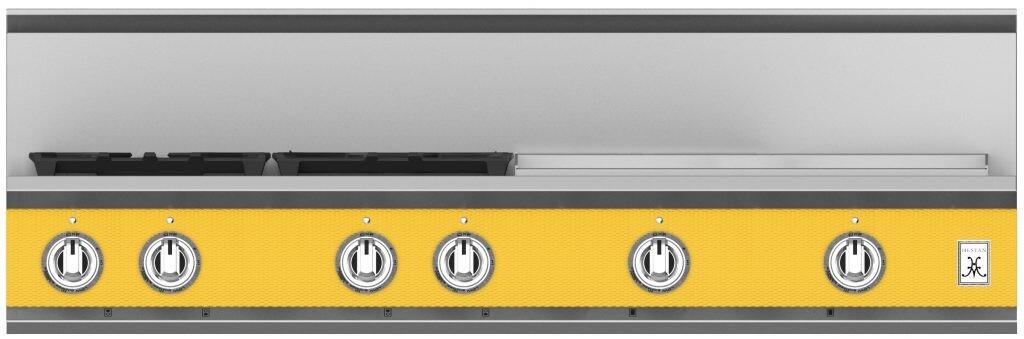 Hestan 48 Inch 4 Burner with 24 Inch Griddle Rangetop Front View YW