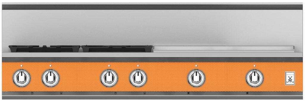 Hestan 48 Inch 4 Burner with 24 Inch Griddle Rangetop Front View OR