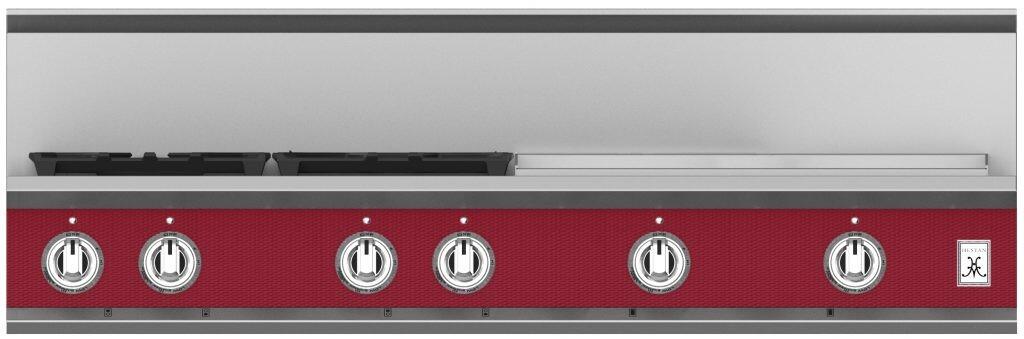 Hestan 48 Inch 4 Burner with 24 Inch Griddle Rangetop Front View BG